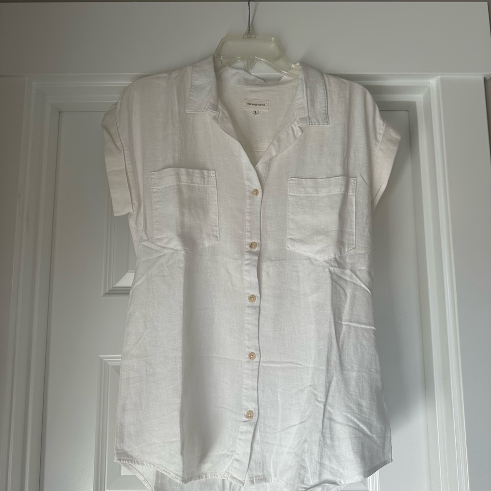 Thread & Supply White Short Sleeve Shirt